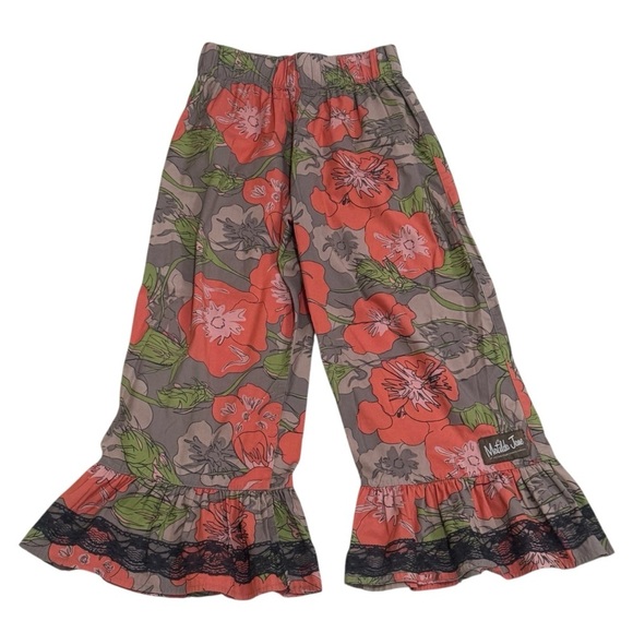 Matilda Jane Floral Big Ruffles Western Boho Flare Pull on Pants Girl's Size 10 - Picture 2 of 12